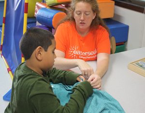 Boy receiving physical therapy at Easterseals