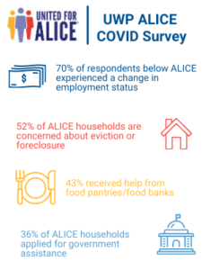 Infographic showing ALICE Covid Survey Data
